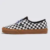 [unclev1966] Vans Classic Authentic 黑白 棋盤格 焦糖底 藍鞋帶 日系 滑板鞋 男女