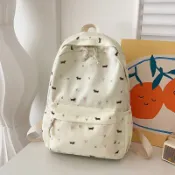 日系可愛小狗雙肩包 少女碎花揹包 臘腸狗圖案雙肩書包 百搭減壓後背包 初中生大學生女用後背包