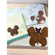 日單《上學熊/小熊學校/the bears' school/傑琪/小熊》貼布刺繡 浮雕 色織 大方巾 毛巾 純棉