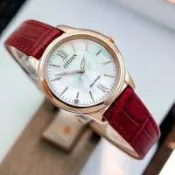 【CITIZEN】星辰 Eco-Drive光動能 EM0419-11D 羅馬字 藍寶石鏡面 皮錶帶女錶 玫瑰金 34mm