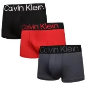 【CALVIN KLEIN】男內褲 三入組 Bold  高彈力短版合身四角褲/CK內褲-黑、紅、灰 三入組
