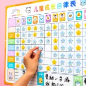 成名在望 兒童自律表 兒童成長自律表磁性墻貼獎勵貼紙家用獎罰獎懲積分卡小學生好習慣記錄表行為養成每日打卡表計劃表揚欄 【CM669】