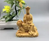 銀聯網日用品生活館 小葉黃楊木雕地藏王菩薩擺件婆娑三圣佛教雕刻工藝品家居供奉佛像1入
