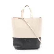 【DOKODEMO】【二手】Celine CELINE Tote Bag Vertical Small Cabas 2WAY 176163 白色/黑色皮革 女士 二手 B