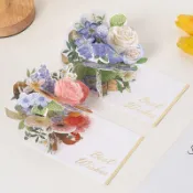 💖 爆款 💖半遮面立體花賀卡創意ins簡約卡片花束3D感恩祝福教師節生日通用生日賀卡手寫明信片留言卡商務祝福卡祝福寄