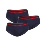(店+)【HUGO BOSS】純色字母中腰合身三角內褲 男款 3條裝 海軍藍