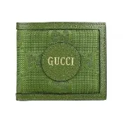 【GUCCI 古馳】GUCCI Off the Grid 燙印LOGO牛皮拼接緹花尼龍8卡對折短夾(森林綠)