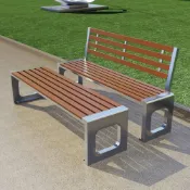 (店+) 【含稅/免運】 不銹鋼公園椅戶外長椅長條凳子室外防腐塑木小區商場休閑座椅庭院