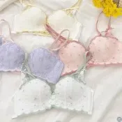 EF大美人-224春?心寬浪漫蕾絲小胸顯大無鋼圈收副乳性感上託調整型內衣禮物討裝~玫粉綠黃紫~885B路添是