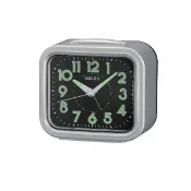 大高雄鐘錶城 seiko SK037 精工 響鈴 靜音 貪睡鬧鐘 銀 9.3X10.5cm QHK023S｜樂天領券現折★全館特惠中★指定刷卡回饋10%