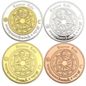 4枚歐美西方塔羅紫銅幣 日月光華幸運愛情星座銀紀念幣硬幣