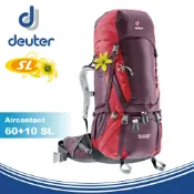 悠遊山水戶外生活館 【Deuter 德國 女款 Aircontact 60+10 SL 拔熱式透氣背包《紫/紅》】3320416/雙肩後背包/登山