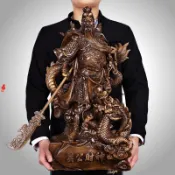 【桃園出貨】武財神 關公木雕像擺件 供奉擺件 關二爺 關公神像 關公擺件 招財擺件 關聖帝君 關公像 家居公司商鋪