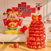 👑臺灣熱賣👑2026春節元旦新年站立氣球佈置道具商場佈置財神爺氛圍擺件裝飾品