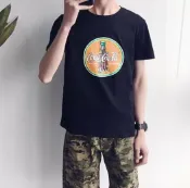 FINDSENSE服飾 FINDSENSE MD 韓國 潮 男 時尚 休閒 COCA可樂印花 短袖T恤 學生短T 短袖上衣 特色短T