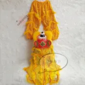 舞獅頭 塑料幼兒童舞獅子 醒獅南獅幼兒錶演舞獅頭 醒獅 錶演服裝 舞獅sad00001頭可眨眼套裝12-1羊毛小獅子獅褲