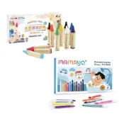 mamayo 蠟筆系列｜大豆無毒蠟筆／伸縮水洗蠟筆｜12色【佳兒園婦幼館】
