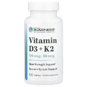 【iHerb】Nutra BioGenesis, Vitamin D3 + K2 , 120 VegCaps