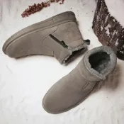 (店+)雪靴男酷黑休閒靴子短靴防水雪地靴舒適馬丁靴防滑戰術靴輕量耐磨馬靴百搭中筒靴保暖軍靴防磨腳厚底靴長靴小黑鞋戶外半拉鏈運動鞋