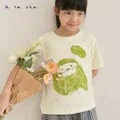 a la sha 親子裝 羞羞抹茶a字童裝棉T