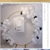 【好康免運】氣球鐵圈圓環拱門外貿婚慶鐵藝圓環架子戶外婚禮氣球派對拱門支架