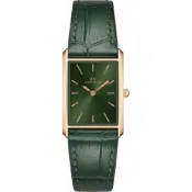 Daniel Wellington 玫瑰金綠面綠皮帶摩登方錶 DW00100694 22x32mm DW手錶 台灣公司貨