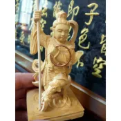 【靜福緣】黃楊木雕神尊『三太子(立姿)』黃楊木高10cm中檀元帥大羅仙太子元帥玉皇太子爺哪吒太子三太子中營大元帥金尊木雕