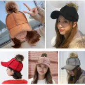 全新 中性 成人 女士  秋冬 麂皮絨 +羊羔絨 素面 毛球 鴨舌帽 棒球帽 鴨舌帽 黑色/咖啡/黃色/粉色/灰色/紅色