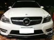 《※台灣之光※》全新BENZ W204 C180 C200 C250 C300 AMG改滿天星鑽石型黑框霧銀一線水箱罩