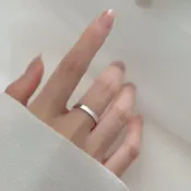 臺灣熱賣好物🎀足銀999光面平面閉口純銀戒指男戒女情侶對戒亮面素圈尾戒食指戒