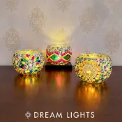 【DREAM LIGHTS】馬賽克拼貼燭台 厚玻璃 DIY手工材料包 土耳其燈 夜燈 送禮 手工燭台 親子互動 6901