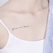 刺青紋身貼紙 / 永遠的愛 forever love 文字 刺青