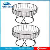 Wire Iron Fruit Basket Table Organizer Space Saver Bread Bas