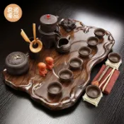 君源優品 茶盤 功夫茶具茶盤 托盤 茶盤 茶具套裝 家用小號紫砂泡茶實木茶臺 辦公會客排水功夫茶海現代