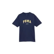  (店+)【PUMA】PUMA彪馬 美式復古航海寬鬆字母印花圓領套頭透氣短袖T恤 男女同款 海軍藍
