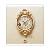 (店+)時鐘 壁鐘 擺鐘 歐式古典 金色刷舊 圓形 白色時鐘 古銅色藝術造型 巴洛克風 牆壁 掛鐘壁鐘 靜音時鐘 石英鐘 送禮品
