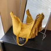 ✨臺灣熱銷款✨爆品 女包 潮流 百搭 輕便尼龍 女士 單肩包 日常 通勤 簡約 純色 餃子包