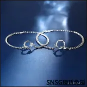 SNSG~朝暮莫比烏斯情侶手鍊男女一對 小衆輕奢環環相扣手繩 日月星辰手環 客製化刻字手鍊 閨蜜手鍊 銀手鍊