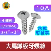 ✩368螺絲✩ 5/32 (M4) 車殼螺絲 大扁 鐵板牙 不鏽鋼 白鐵 尖尾 腳踏板 機車 自攻螺絲 0203