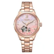 【CITIZEN 星辰】Ladys系列 Hebe田馥甄廣告配戴款 櫻花限定機械女錶 母親節推薦款/34mm(PC1017-88Y)