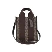 【COACH】皮革手提/斜背迷你琴譜托特包(橡木色/楓木色/C LOGO/緹花布/迷你)