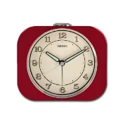 大高雄鐘錶城 seiko SK037 精工鐘 (QHE195R) 方形復古數字鬧鈴夜光靜音鬧鐘 紅9.9*11.3cm｜樂天領券現折★全館特惠中★指定刷卡回饋10%