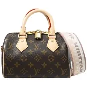 【Louis Vuitton 路易威登】LV M46222 Speedy 20 經典花紋附鎖組寬背帶手提兩用包(現貨)