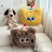 華成 餅乾小熊抱枕毛毯二合一 法藍絨毯 空調毯 小毛毯 抱枕 靠枕 抱枕 娃娃抱枕 小熊
