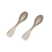 (店+)桑德斯Thunders【鈦好吃餐具】鈦湯匙叉2入套組--湯匙叉子二合一，美味加倍