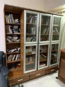 盡其用二手家具生活館 古色古香六尺滑門書櫃/置物櫃/書架/收納櫃/置物架 新北蘆洲自取價8800