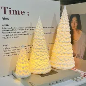 古書堂 陶瓷聖誕樹小夜燈家用ins風氛圍感裝飾北歐創意桌麵擺件場景布置