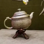 【新作壺型】秋霧縹緲 手作柴燒冰煙壺 220cc 冰煙茶壺 柴燒壺