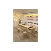 (店+)附發票~ 美甲桌 修甲桌 美甲臺 原木色美甲桌椅套裝 日式單雙人美甲桌 網紅帶抽屜吸塵器美甲化妝台