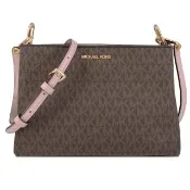 【Michael Kors】TRISHA系列 荔枝紋皮革 金字 三層 斜背包 (多色任選)